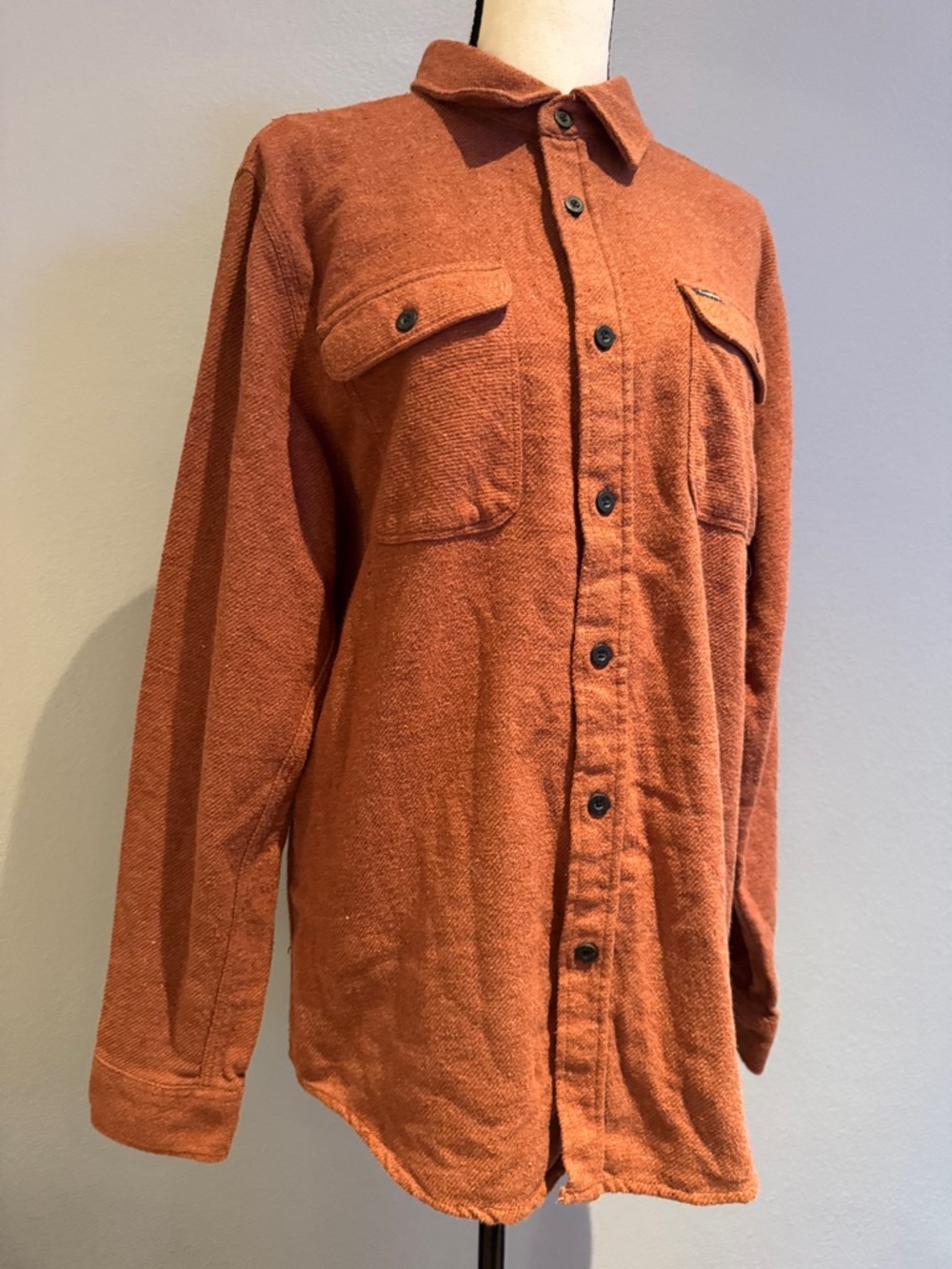 Brixton Rust Orange Button-Front Shacket with Chest Pockets - Picture 5 of 14